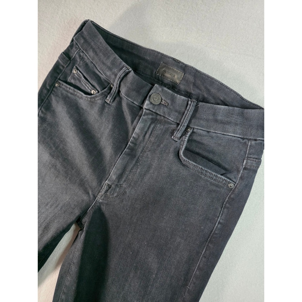 Mother Denim High Waisted Skinny Jeans Faded Black Size 25